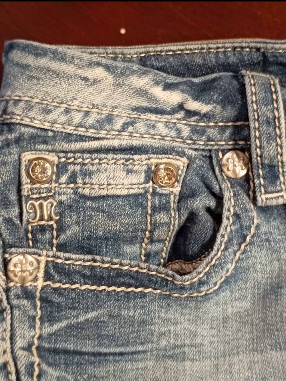 Miss Me Light Blue Jeans with Silver Hardware Size 29